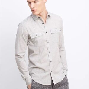 Vince Charcoal Casual Button-Down Shirt